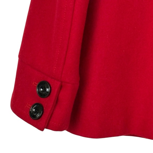 Jones New York Red Wool Blend Double Breasted Peacoat Jacket Size 6 - Picture 7 of 16